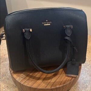 kate spade cameron st large lane satchel round leather tote bag black.